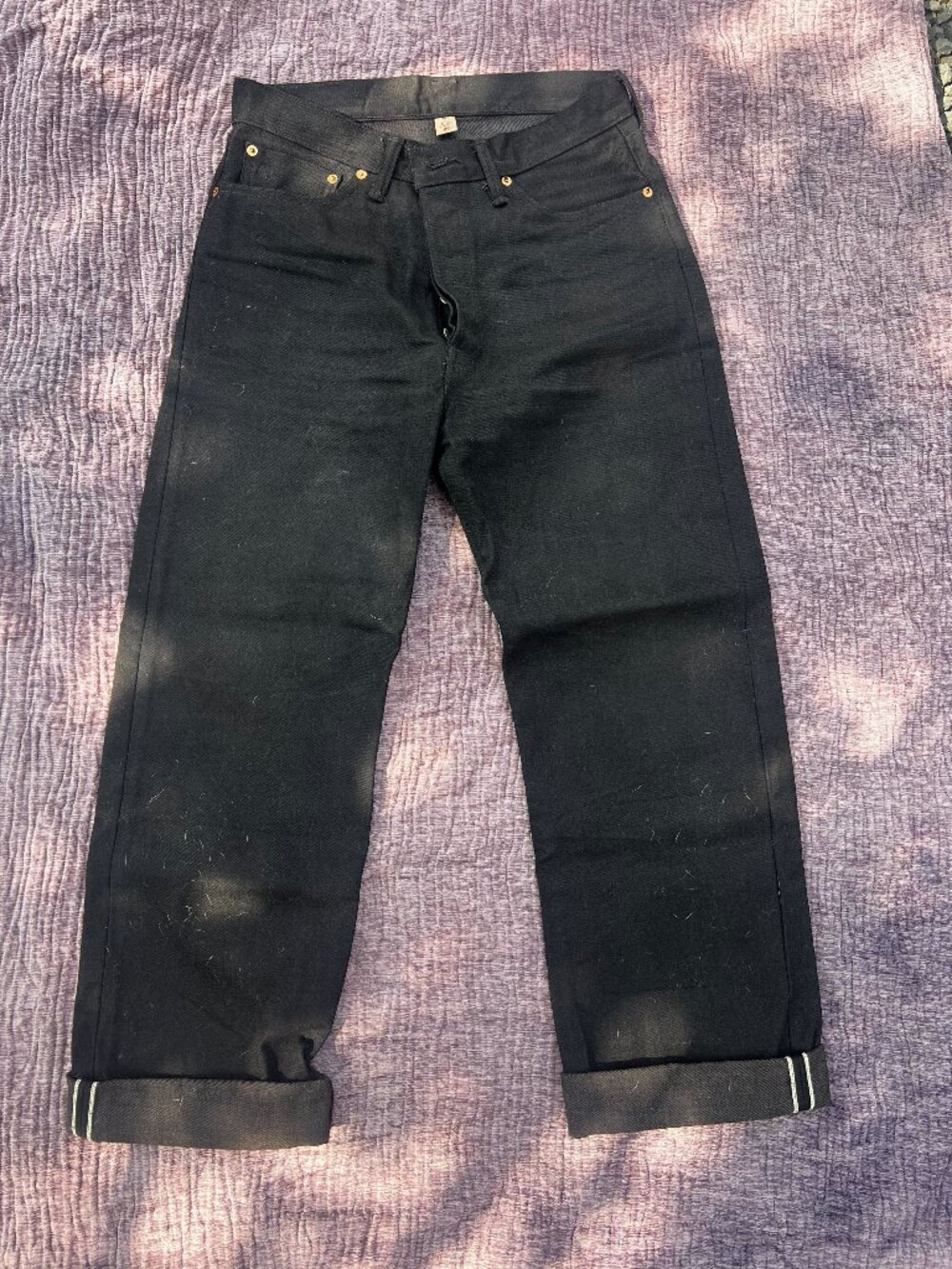 RRL Double RL Ralph Lauren Women's High Boy Fit Black Selvedge